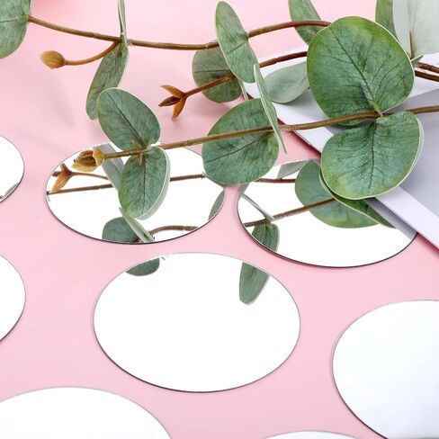 20 Pcs Small Circle Mirror 3 Inch Mini Acrylic Round Mirror Tiles Self Adhesive Crafts Mirrors Bulk for DIY Walls Home Decor in Kuwait