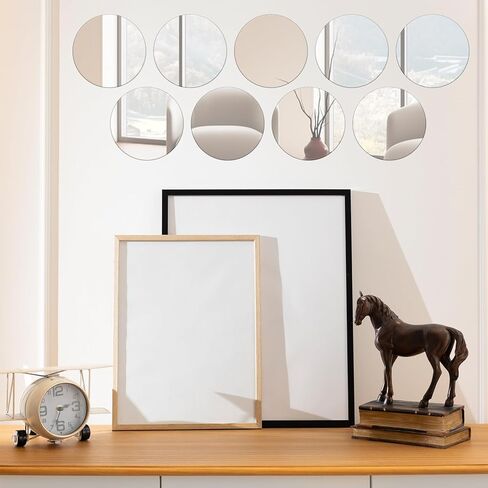 20 Pcs Small Circle Mirror 3 Inch Mini Acrylic Round Mirror Tiles Self Adhesive Crafts Mirrors Bulk for DIY Walls Home Decor in Kuwait