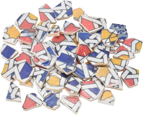 MECCANIXITY Irregular Ceramic Mosaic Tiles, 200g/0.44lb Broken Porcelain Mosaic Tiles Bulk Irregular Glazed for DIY Art Craft Making Home Decor, Dark Blue/Blue in Kuwait