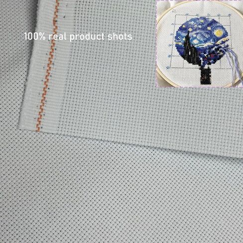 2 Pcs 18 Count Cross Stitch Fabric 20x20 Inch, Blank White Aida Cloth Kit, Cotton Embroidery Cloth for DIY Needlework Home Decoration,Cross Stitch Supplies in Kuwait