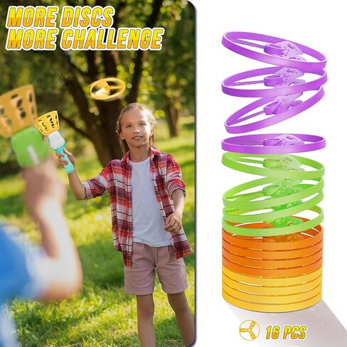Outside Toys for Kids Ages 4-8 Electric Manual Capture Catching Game for Kids, Automatic Flying Disc Launcher Outdoor Indoor Toy, Chasing Toy for Boys Girls, Perfect Yard Beach Family Game in Kuwait