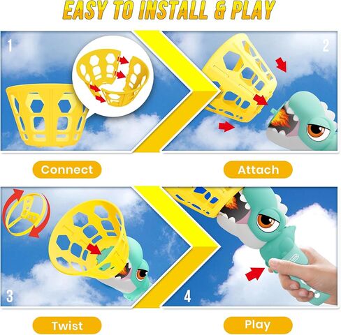 Outside Toys for Kids Ages 4-8 Electric Manual Capture Catching Game for Kids, Automatic Flying Disc Launcher Outdoor Indoor Toy, Chasing Toy for Boys Girls, Perfect Yard Beach Family Game in Kuwait