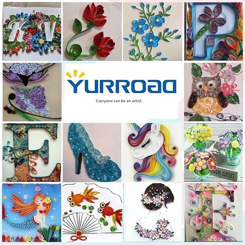 YURROAD لوحة قالب اللف الورقية مع دبابيس، لوحة اللف 3 في 1 مع سطح عمل كبير، وأدلة أشكال متعددة الأحجام ومسطرة، لوحة تحجيم اللف EVA للمبتدئين، والبطاقات، والزهور والفن الورقي الذي تصنعه بنفسك in Kuwait