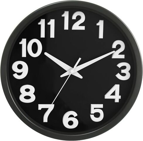 Caysie 12 Inch Large 3D Numbers Silent Non Ticking Wall Clock, Modern Quartz Battery Operated Round Clock, Decorative for Kitchen, Bedroom, Living Room, Office (Green) in Saudi Arabia