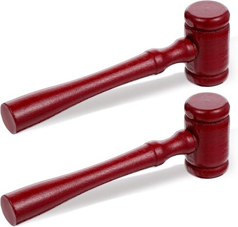 2pcs Mini Gavel Handmade Judge Gavel Wooden Judge Hammers Mallets Courtroom Gavel Prop Costume Accessories for Meetings Auction Club Presidents Courtroom Simulations (13cm/5inch) in Kuwait
