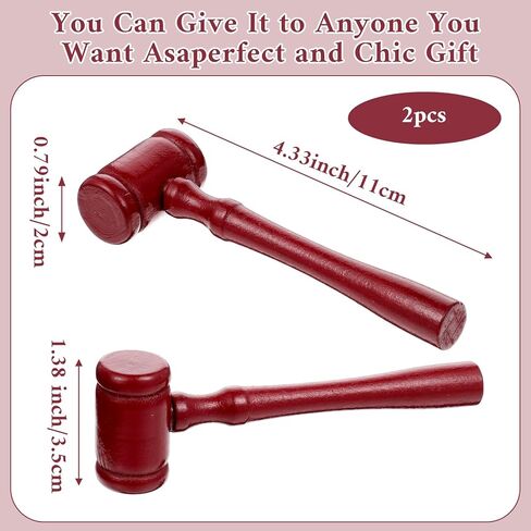 2pcs Mini Gavel Handmade Judge Gavel Wooden Judge Hammers Mallets Courtroom Gavel Prop Costume Accessories for Meetings Auction Club Presidents Courtroom Simulations (13cm/5inch) in Kuwait