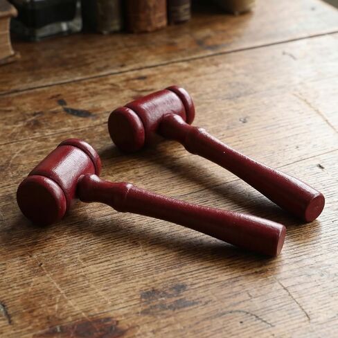2pcs Mini Gavel Handmade Judge Gavel Wooden Judge Hammers Mallets Courtroom Gavel Prop Costume Accessories for Meetings Auction Club Presidents Courtroom Simulations (13cm/5inch) in Kuwait