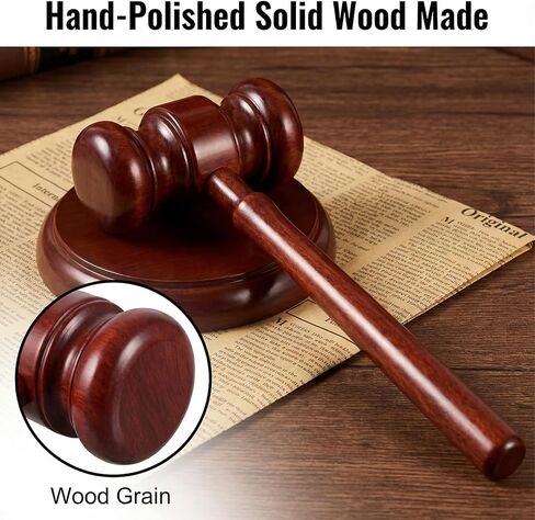 Gavel and Block Set, Wooden Gavel for Meetings with Sound Block, Judge Hammer for Judges Lawyers Auction and Courtroom Simulations in Kuwait