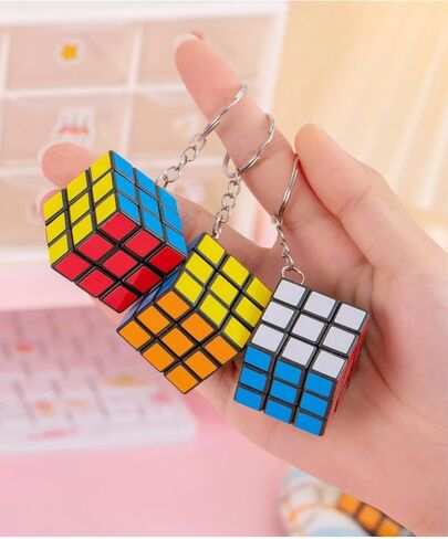 12 Pcs Mini Magic Cube Keychain, 3x3 Speed Puzzle Cube Keyring Set, Brain Teaser Fidget Toy, Party Favors Goody Bag Stuffers Classroom Prizes in Kuwait