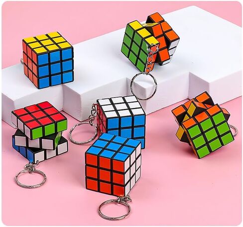 12 Pcs Mini Magic Cube Keychain, 3x3 Speed Puzzle Cube Keyring Set, Brain Teaser Fidget Toy, Party Favors Goody Bag Stuffers Classroom Prizes in Kuwait