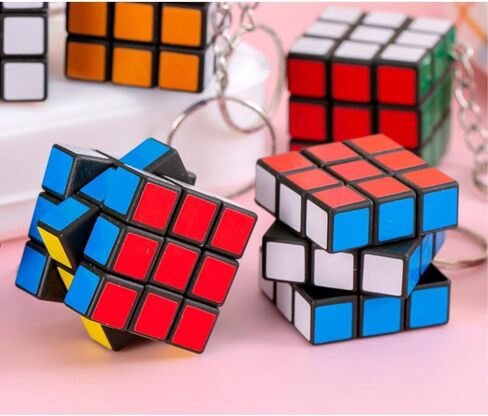 12 Pcs Mini Magic Cube Keychain, 3x3 Speed Puzzle Cube Keyring Set, Brain Teaser Fidget Toy, Party Favors Goody Bag Stuffers Classroom Prizes in Kuwait