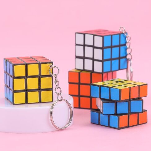 12 Pcs Mini Magic Cube Keychain, 3x3 Speed Puzzle Cube Keyring Set, Brain Teaser Fidget Toy, Party Favors Goody Bag Stuffers Classroom Prizes in Kuwait