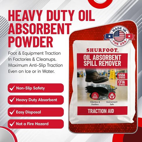 SHURFOOT 3lb Non-Slip Oil Absorbent - Provides Ice Traction & Vapor Suppression - Spill Control for Blood, Water & Oils - USDA Approved - Floor Dry Absorbent Odorless - Fire-Safe & Dustless in Saudi Arabia