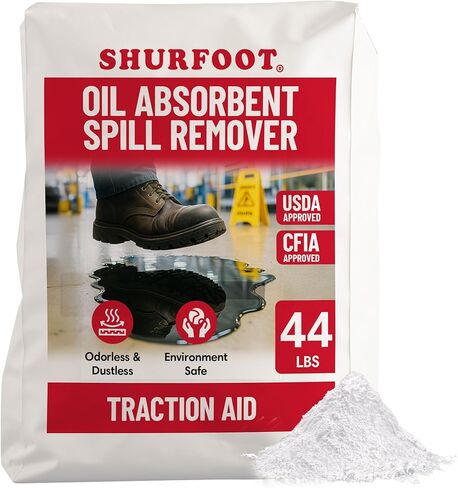 SHURFOOT 3lb Non-Slip Oil Absorbent - Provides Ice Traction & Vapor Suppression - Spill Control for Blood, Water & Oils - USDA Approved - Floor Dry Absorbent Odorless - Fire-Safe & Dustless in Saudi Arabia