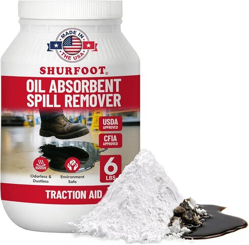 SHURFOOT 3lb Non-Slip Oil Absorbent - Provides Ice Traction & Vapor Suppression - Spill Control for Blood, Water & Oils - USDA Approved - Floor Dry Absorbent Odorless - Fire-Safe & Dustless in Saudi Arabia