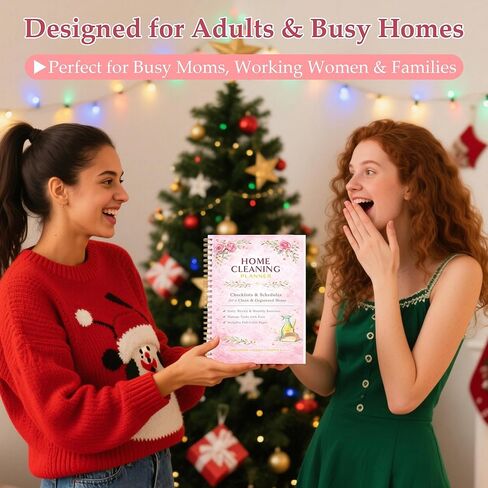 Home Cleaning Planner & Checklist Book for Women Adults – Daily, Weekly & Monthly Cleaning Schedule and Checklist, Housekeeping Organizer with Cleaning Lists, Spiral Bound Cleaning Book Planner in Kuwait