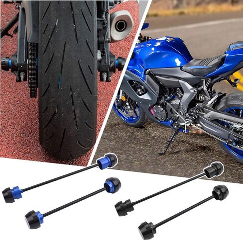 واقي عجلة الدراجة النارية POM CNC مناسب لـ YA&MA&HA YZF-R7 YZFR7 YZF R7 2021 2022 2023 2024 ملحقات المحور الأمامي الخلفي شوكة التصادم المنزلق (أسود) in Kuwait