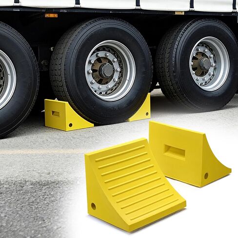 Yescom PU Wheel Chocks لشاحنات التعدين والمعدات الثقيلة - سعة وزن 396,800 رطل (180 طن)، أوتاد كبيرة جدًا لمركبات التعدين، والرافعات العملاقة والحفارات - تناسب الإطارات حتى 58 بوصة in Kuwait