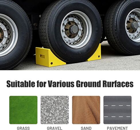 Yescom PU Wheel Chocks لشاحنات التعدين والمعدات الثقيلة - سعة وزن 396,800 رطل (180 طن)، أوتاد كبيرة جدًا لمركبات التعدين، والرافعات العملاقة والحفارات - تناسب الإطارات حتى 58 بوصة in Kuwait
