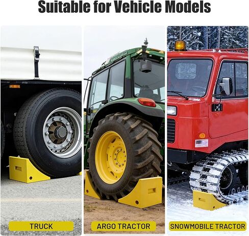 Yescom PU Wheel Chocks لشاحنات التعدين والمعدات الثقيلة - سعة وزن 396,800 رطل (180 طن)، أوتاد كبيرة جدًا لمركبات التعدين، والرافعات العملاقة والحفارات - تناسب الإطارات حتى 58 بوصة in Kuwait