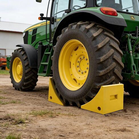 Yescom PU Wheel Chocks لشاحنات التعدين والمعدات الثقيلة - سعة وزن 396,800 رطل (180 طن)، أوتاد كبيرة جدًا لمركبات التعدين، والرافعات العملاقة والحفارات - تناسب الإطارات حتى 58 بوصة in Kuwait