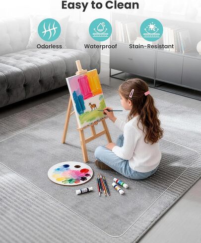 Office Chair Mat for Carpet, Desk Mats 36"x45" Clear Heavy Duty Plastic Rolling Computer Chair Protector for Hardwood Floors, Easy Glide Hard Floor Desk Mats for Low Pile Carpet in Kuwait