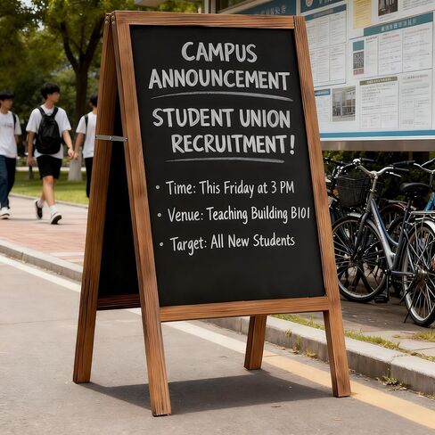 A-Frame Chalkboard Sign Large 40" x 20" Double-Sided Outdoor Foldable Blackboard Magnetic Wooden Sidewalk Signs Standing Board for Cafes & Events in Kuwait