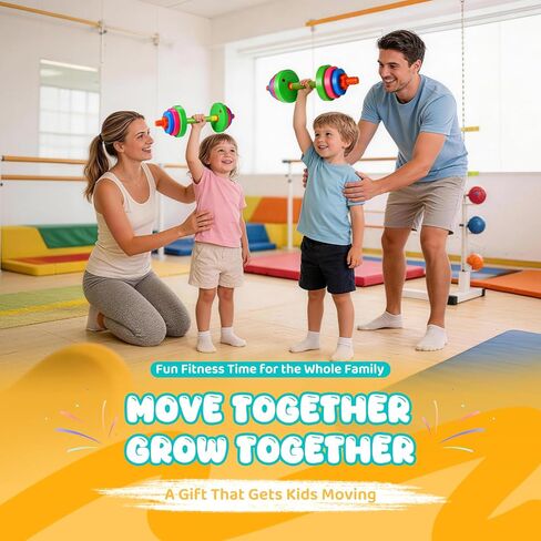 5-in-1 Kids Weight Set - Adjustable Kids Workout Equipment with Barbell, Dumbbells, Toy Kettlebell and Ring Toss - Toddler Weights Gym Set Gift for Boys Girls Ages 3-8 in Kuwait
