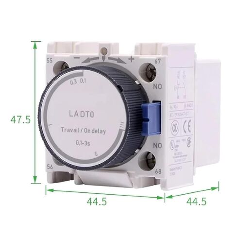 LADT2 Power-On/Off Delay Contact Module, 380V AC, 220V Coil Voltage, Air Delay Timer for Automated Control Systems, 47.5 x 44.5 x 44.5mm (LADT0) in Saudi Arabia