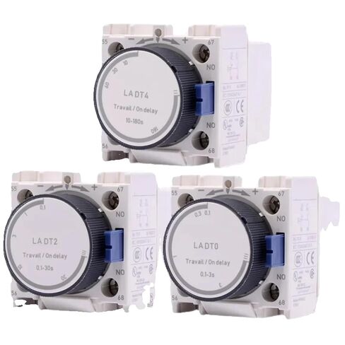 LADT2 Power-On/Off Delay Contact Module, 380V AC, 220V Coil Voltage, Air Delay Timer for Automated Control Systems, 47.5 x 44.5 x 44.5mm (LADT0) in Saudi Arabia