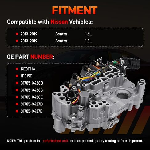 RE0F11A CVT جسم صمام نقل السيارات مع الملف اللولبي متوافق مع 2013 2014 2015 2016 2017 2018 2019 Nissan Sentra 1.6L 1.8L، استبدال #JF015E 31705-X428E 31705-X428B 31705-X428C in Kuwait