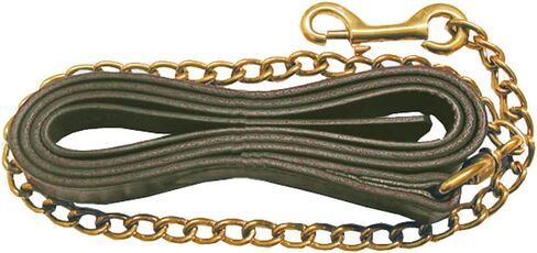 Intrepid International 1" x 8-1/2' Leather Lead with 30" Solid Brass Lead Chain - Stylish and Durable Lead for Horses in Saudi Arabia