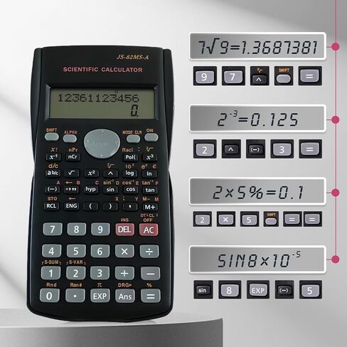 الآلات الحاسبة العلمية، 240 وظيفة حسابية، شاشة LCD مكونة من 10 أرقام، آلة حاسبة للرياضيات المكتبية مع غطاء مثالي للوازم المدرسية in Kuwait