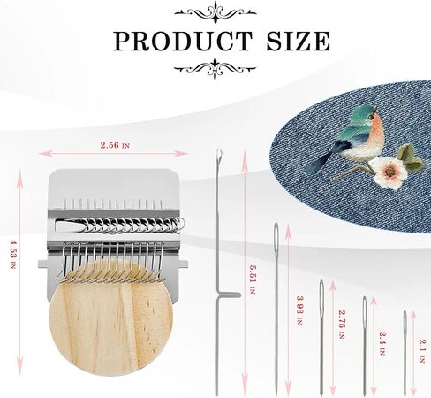 XQFERT 34PCS Newly Upgraded Knit Patch Kit, Crochet Kit for Beginners, Knit Patch Loom Kit for Holes Repair on Socks, Clothes & Trousers, Patchwork Weaving Tool Set for Quickly Sewing Repair in Kuwait