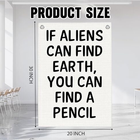 Funny Classroom Decor High School Art Poster Hanger Back to School Math Classroom Decorations If Aliens Can Find Earth You Can Find A Pencil Colorful Wall Hanging Banner Decor 20x30 Inch in Kuwait