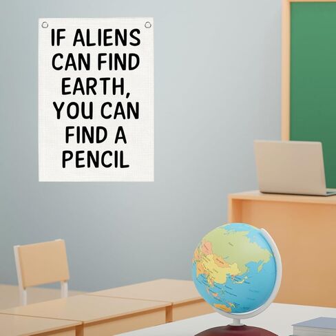 Funny Classroom Decor High School Art Poster Hanger Back to School Math Classroom Decorations If Aliens Can Find Earth You Can Find A Pencil Colorful Wall Hanging Banner Decor 20x30 Inch in Kuwait