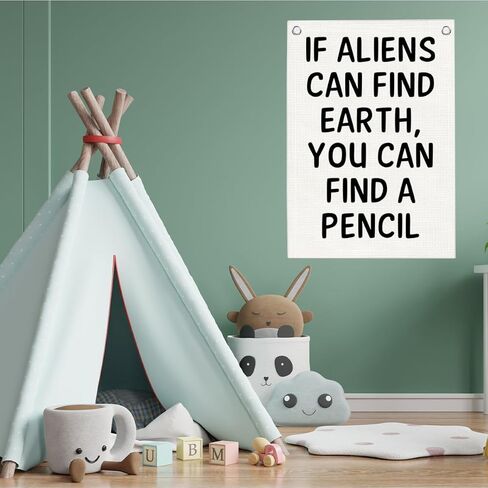 Funny Classroom Decor High School Art Poster Hanger Back to School Math Classroom Decorations If Aliens Can Find Earth You Can Find A Pencil Colorful Wall Hanging Banner Decor 20x30 Inch in Kuwait