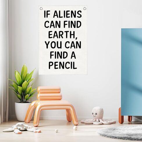 Funny Classroom Decor High School Art Poster Hanger Back to School Math Classroom Decorations If Aliens Can Find Earth You Can Find A Pencil Colorful Wall Hanging Banner Decor 20x30 Inch in Kuwait