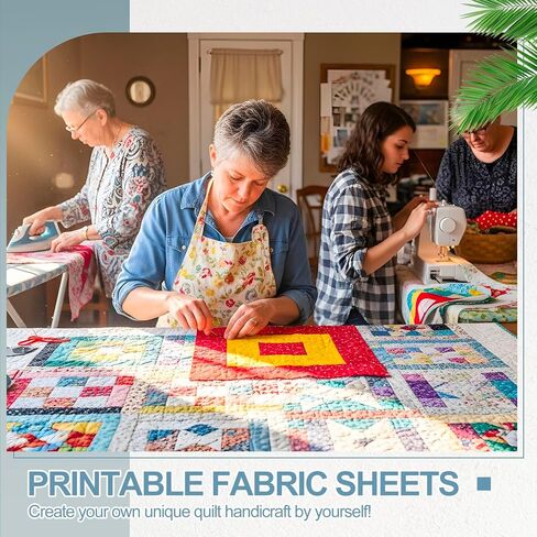 Chicplaid 30 Sheets Printable Fabric Sheets 8.5 x 11 Inches Quilt Label Fabrics Sheet Label Fusible Fabric Sheet for Inkjet Printer Patchwork Quilting Handcraft Fabrics Sewing Project in Kuwait