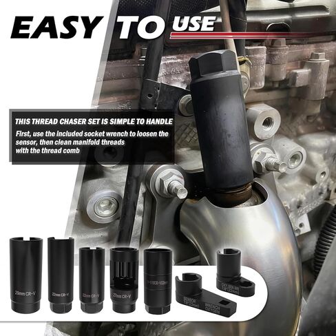 7PCS Sensor Socket Set,Heavy Duty Oil Pressure Sensor Socket 22mm 27mm 29mm,Side-Cut Access Automotive Tools for Removing & Install Sensors in Kuwait