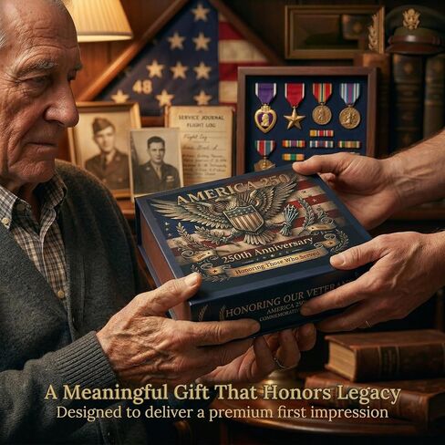 9PCS 250th Anniversary Coin Pack, Patriotic Eagle Metal Coins Set with Storage Case, Vintage Tribute Gift for Veterans Men Dad 2026 in Kuwait