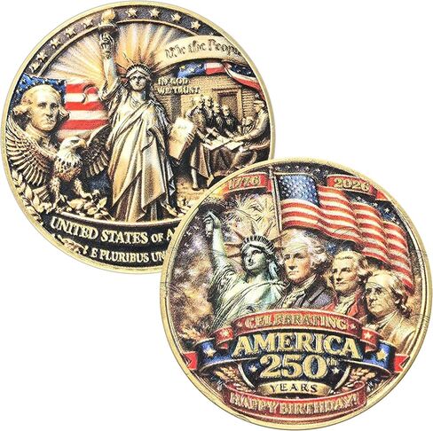 U.S. 250th Anniversary Commemorative Coin 1776-2026 | Patriotic Challenge Coin for Collectors & History Lovers (Declaration of Independence) in Kuwait