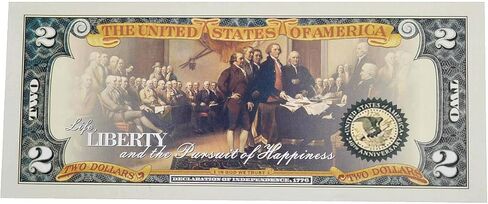 Declaration of Independence 250th Anniversary Collectible $2 Bill | Independence Day 2 Dollar Bill Uncirculated Commemorative Coin Collectibles in Kuwait