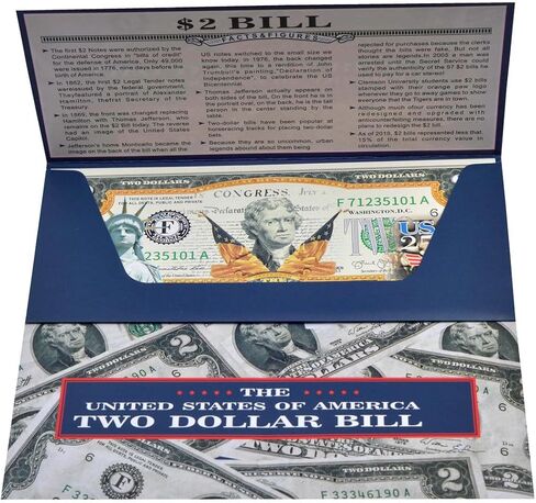 Declaration of Independence 250th Anniversary Collectible $2 Bill | Independence Day 2 Dollar Bill Uncirculated Commemorative Coin Collectibles in Kuwait