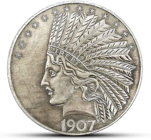 1PC Antique Liberty Indian Head Ten-Dollars Coin, Great American Commemorative Old Coins, Discover History of US Coins, 1pc in Kuwait