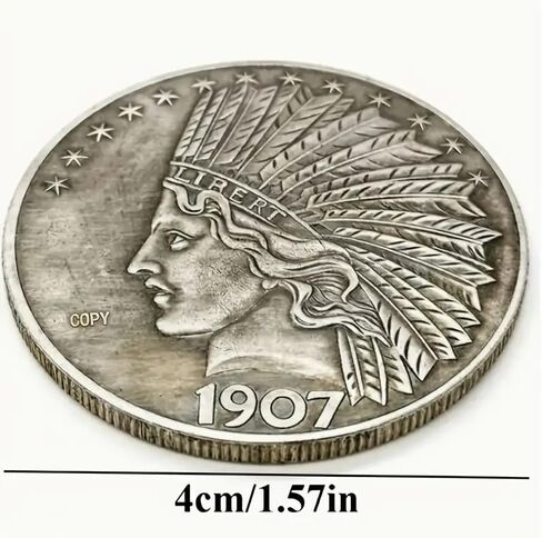 1PC Antique Liberty Indian Head Ten-Dollars Coin, Great American Commemorative Old Coins, Discover History of US Coins, 1pc in Kuwait
