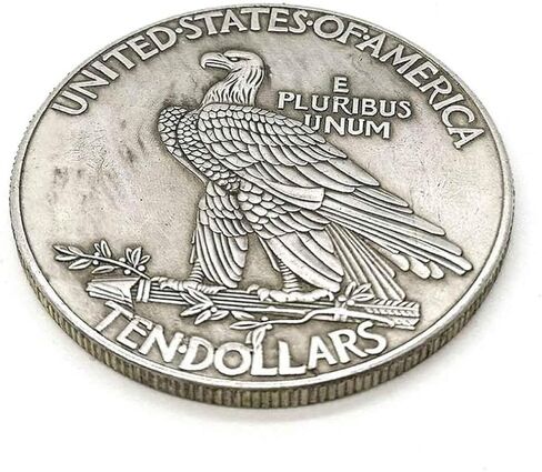 1PC Antique Liberty Indian Head Ten-Dollars Coin, Great American Commemorative Old Coins, Discover History of US Coins, 1pc in Kuwait