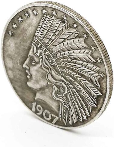 1PC Antique Liberty Indian Head Ten-Dollars Coin, Great American Commemorative Old Coins, Discover History of US Coins, 1pc in Kuwait
