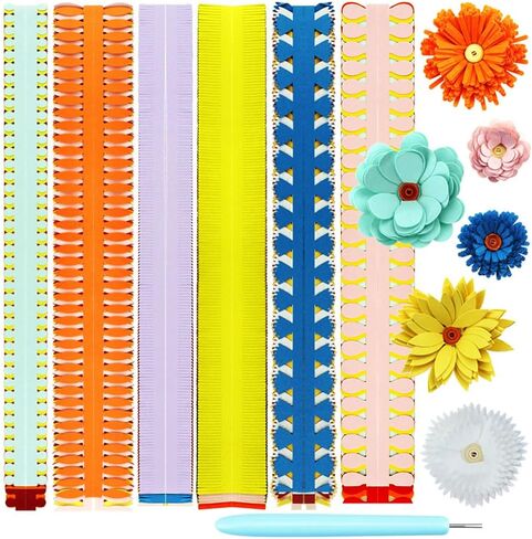 FAZHBARY Quilling Paper Flowers Kit Colorful 6 Set Petal Paper Quilling Strips Bulk and Paper Quilling Tools for Beginners DIY Handmade Art Crafts in Kuwait
