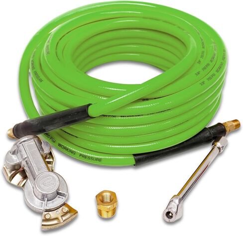 Torque Heavy Duty Truck Tire Inflator Kit, Including 3/8" x 50 ft Air Hose, Universal GladHand & Dual Foot Chuck, Glad Hand Air Hose Kit, 300 PSI (TR63051G) in Saudi Arabia